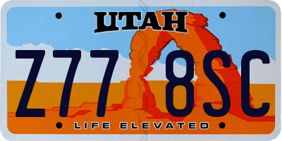 UT license plate Z778SC