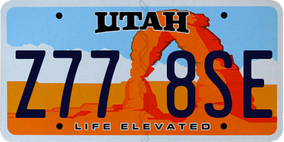 UT license plate Z778SE