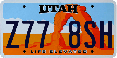 UT license plate Z778SH