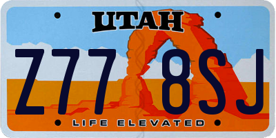 UT license plate Z778SJ
