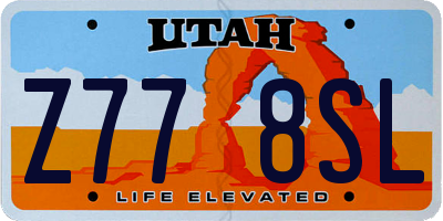 UT license plate Z778SL
