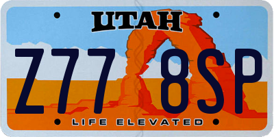 UT license plate Z778SP