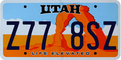 UT license plate Z778SZ