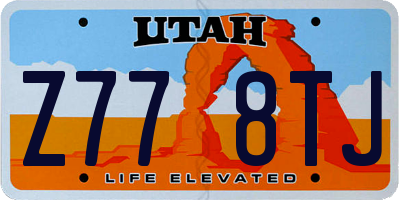 UT license plate Z778TJ