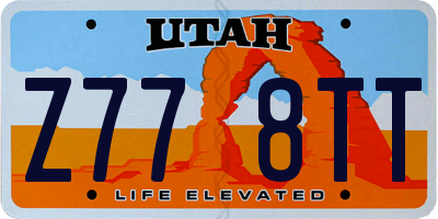 UT license plate Z778TT