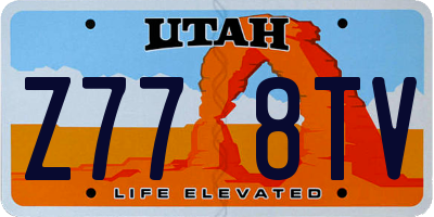 UT license plate Z778TV