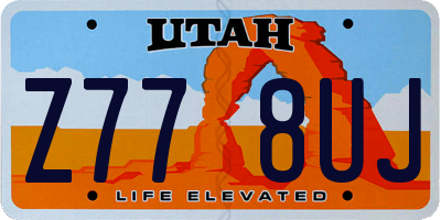 UT license plate Z778UJ