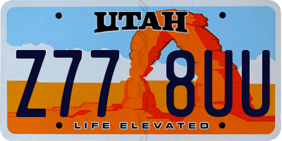 UT license plate Z778UU