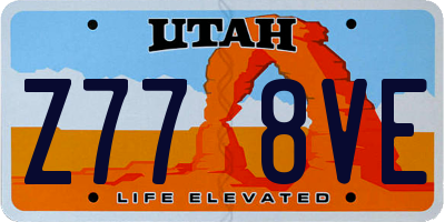 UT license plate Z778VE