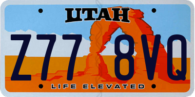 UT license plate Z778VQ
