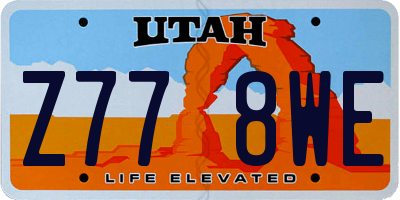 UT license plate Z778WE