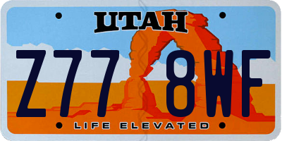 UT license plate Z778WF