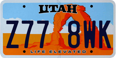 UT license plate Z778WK