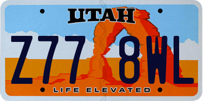 UT license plate Z778WL