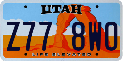 UT license plate Z778WO