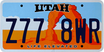 UT license plate Z778WR