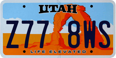 UT license plate Z778WS
