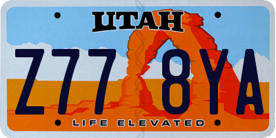 UT license plate Z778YA
