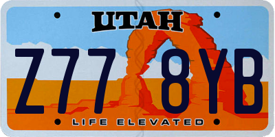 UT license plate Z778YB