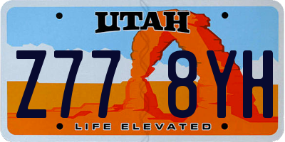 UT license plate Z778YH