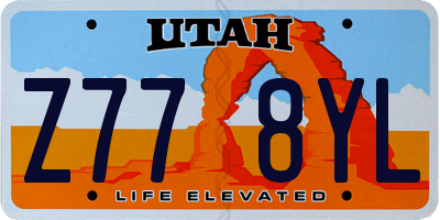 UT license plate Z778YL