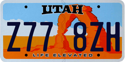 UT license plate Z778ZH