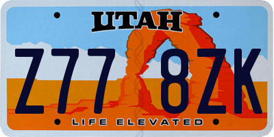 UT license plate Z778ZK