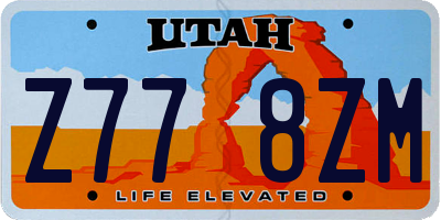 UT license plate Z778ZM
