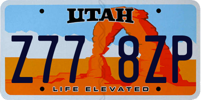 UT license plate Z778ZP
