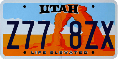 UT license plate Z778ZX