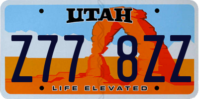 UT license plate Z778ZZ