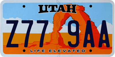 UT license plate Z779AA