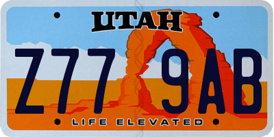 UT license plate Z779AB