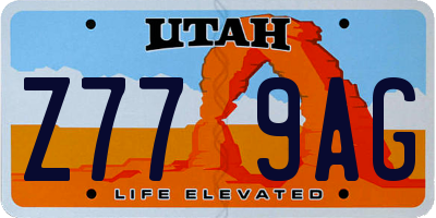 UT license plate Z779AG