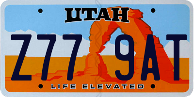 UT license plate Z779AT