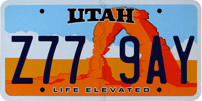 UT license plate Z779AY