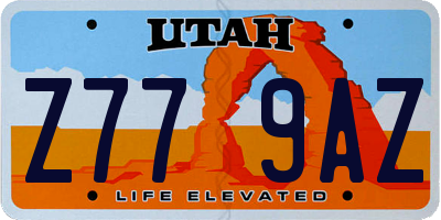 UT license plate Z779AZ
