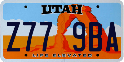 UT license plate Z779BA