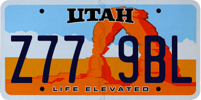UT license plate Z779BL