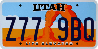 UT license plate Z779BQ