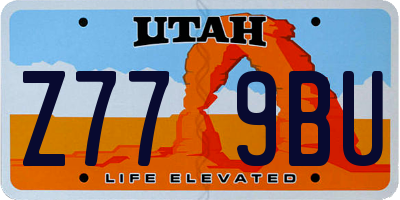 UT license plate Z779BU