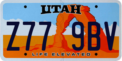 UT license plate Z779BV