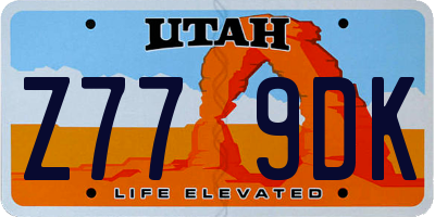 UT license plate Z779DK