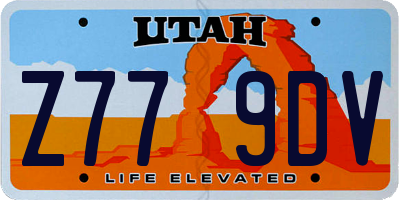 UT license plate Z779DV
