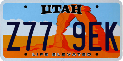 UT license plate Z779EK