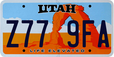 UT license plate Z779FA