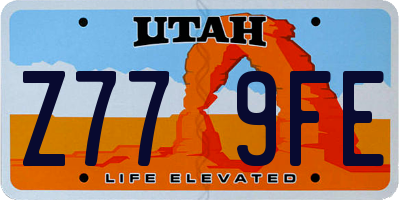 UT license plate Z779FE