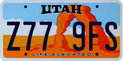 UT license plate Z779FS