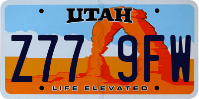 UT license plate Z779FW