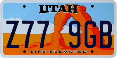 UT license plate Z779GB